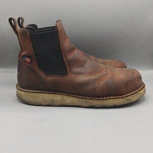 Danner Men's 6" Leather Bull Run Steel Toe Chelsea Work Boots Brown Size 13 EE